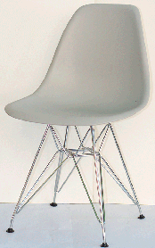 Стілець Nik Chrom ML сірий 10 на хромованих ніжках, дизайн Eames DSR Eiffel Leg