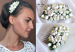 Гарний гребінь для волосся з квітами "Жасмин"