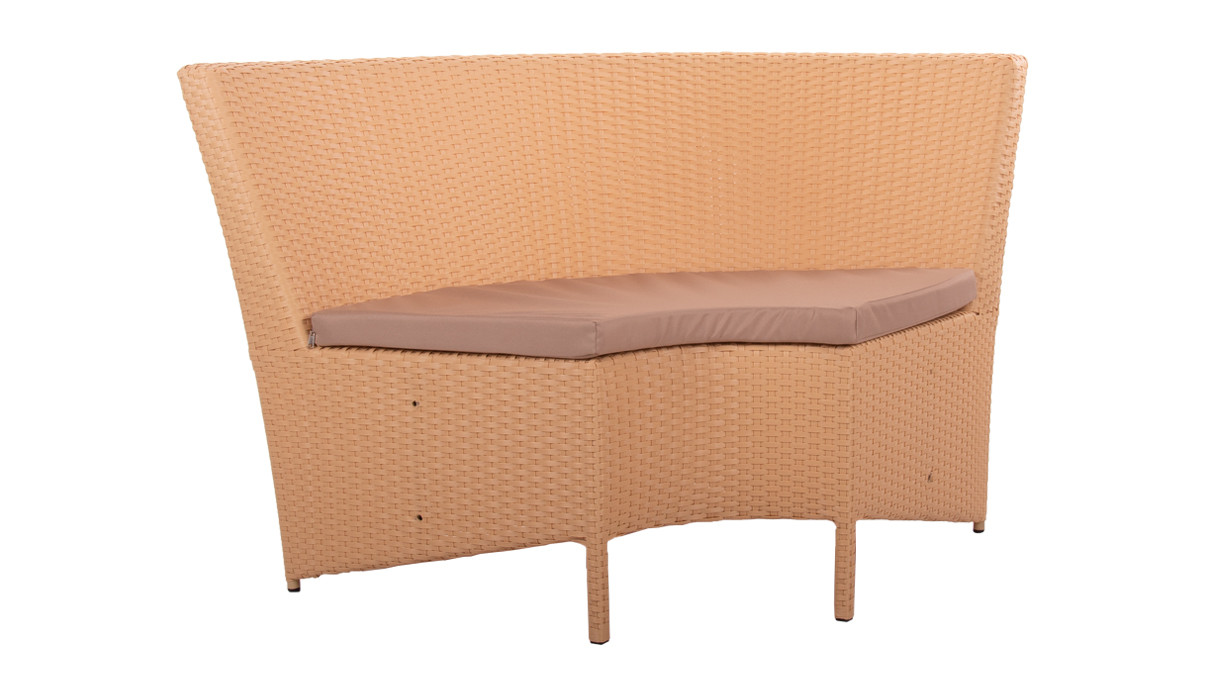 Модуль угловой Барселона без текстиля, каркас сталь, иск. ротанг Бежевый (Terico ТМ)