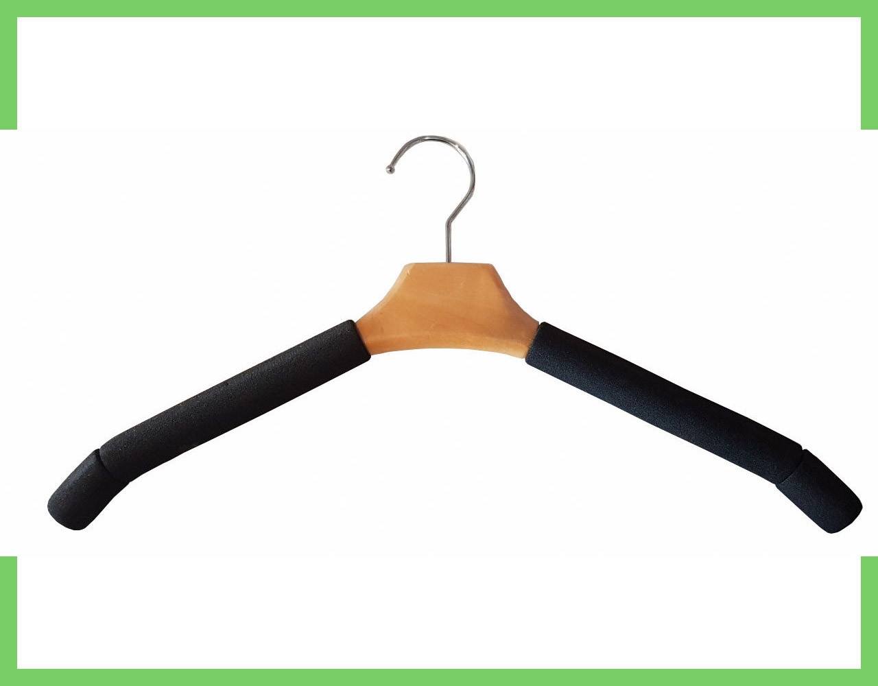 Плічка вішалки поролонові для одягу (чоловічі) з дерев'яною вставкою