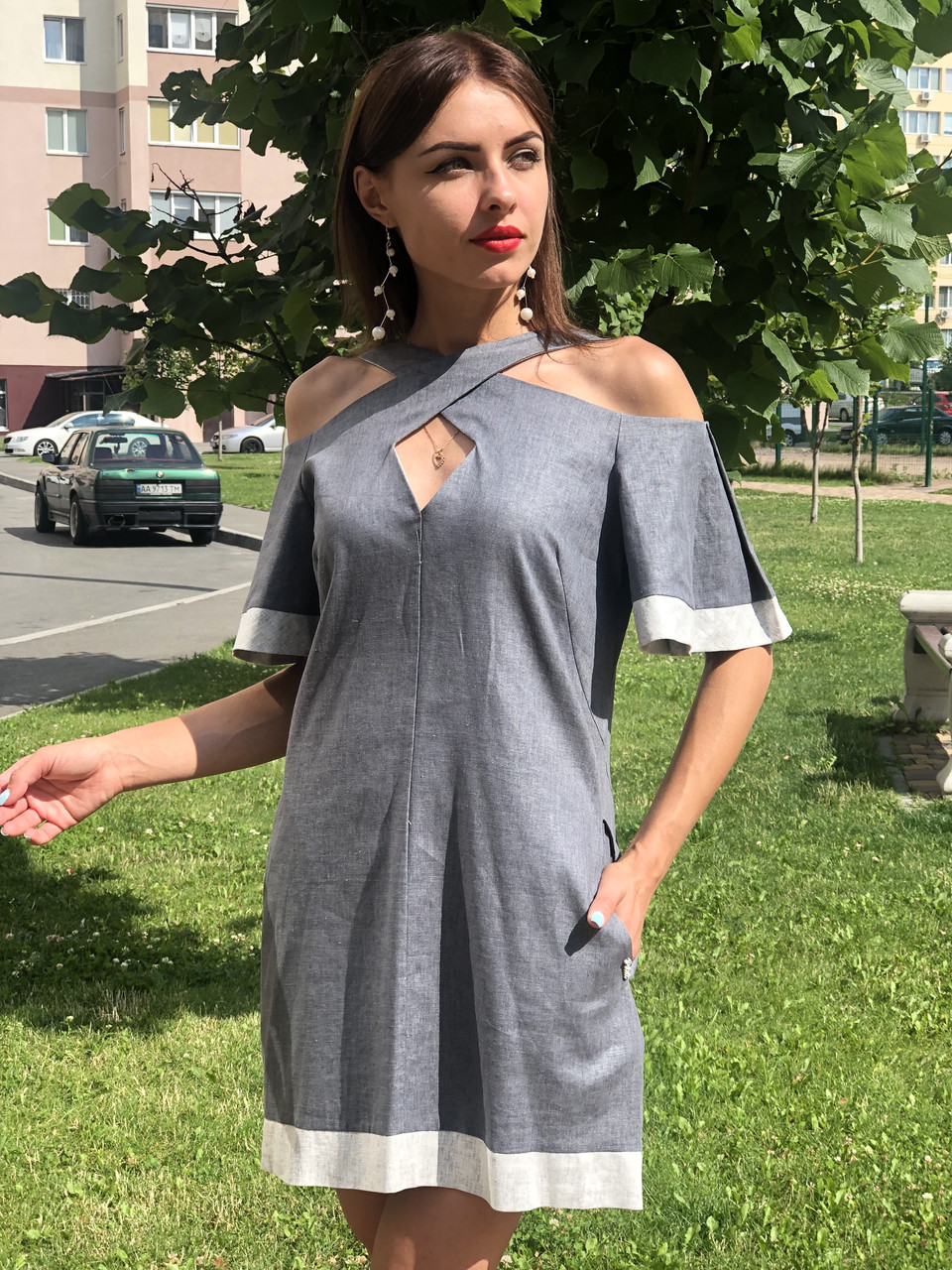 Жіноче лляне плаття Poliit 8355