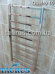 Комбінована сушарка для рушників (вода + електро) Quatro 10/1050х450 з плоскої нержавіючої сталі