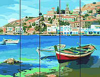 Картина по номерам из дерева Rainbow Art Лодки у причала (RA-AS0024) 40 х 50 см