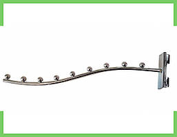 Кронштейн (Флейта) в рейку "хвиля" 35см (9 кульок) хром
