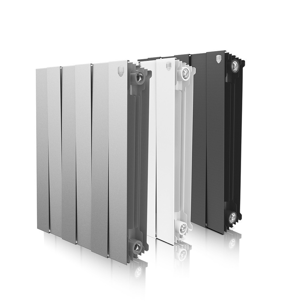 ROYAL TERMO Біметалічний радіатор Piano Forte 591x 480 мм, Silver 6 секції