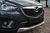 Спідниці накладки на бампера обвіс Mazda CX-5 (неіржавка сталь), фото 6