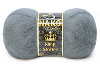 Пряжа Nako King Moher 4192 темно-серый (нитки для вязания Нако Кинг Мохер) 50% Мохер, 50% Премиум акрил