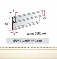 Фінішна планка. Финишка. Профіль фінішний. Планка завершальна. Планка закінчення кремовий
