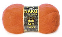 Пряжа Nako King Moher 4888 жовтогарячий (нитки для в'язання Нако Кінг Мохер) 50% Мохер, 50% Преміум акрил