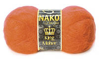 Пряжа Nako King Moher 4888 оранжевый (нитки для вязания Нако Кинг Мохер) 50% Мохер, 50% Премиум акрил