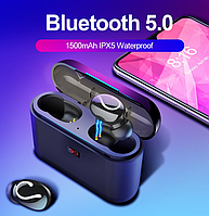 Бездротові вакуумні навушники та гарнітура Bluetooth блютуз Q-32 LED для телефону смартфона