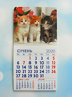 Календарь магнитный отрывной сувенирный на 2020 г. "Три котенка"
