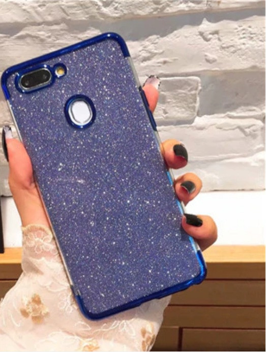 блискучий чохол для Huawei Y7 Prime 2018 Синій обідок