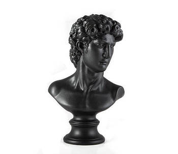 Гіпсовий бюст-скульптура Давида (чорний) 32,5 см