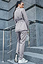 Сірий брючний костюм 3595 Seventeen 44-50 розміри, фото 4