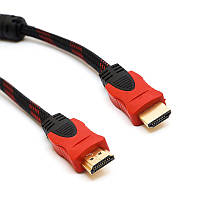 Кабель HDMI / HDMI, ver. 1.4, с оплёткой и двумя ферритами, Длина 15 м