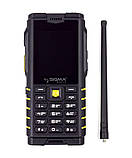 Телефон рація кнопковий мобільний захищений на 2 сім карти з функцією Powerbank Sigma DZ68 чорно-жовтий, фото 3