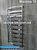 Вузька Нержавіюча сушарка для рушників Maxima 10/1050х400 із широкою дугоподібною перемичкою 30х10. Вода + електро, фото 4