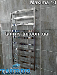 Шикарна сушарка для рушників Maxima 10/1050х500 мм з полірованої н/ж сталі із широкою плоскою перемичкою 30х10