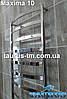 Вузька Нержавіюча сушарка для рушників Maxima 10/1050х400 із широкою дугоподібною перемичкою 30х10. Вода + електро, фото 5