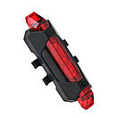 Велосипедна фара, маячок, задній стоп, LED універсальний ліхтар, аккум. Li-ion, micro USB, червоний, фото 8