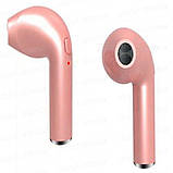Бездротові Bluetooth-навушники i7S TWS pink 2 шт. з кейсом для заряджання., фото 3