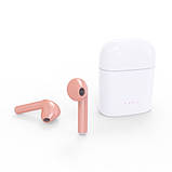 Бездротові Bluetooth-навушники i7S TWS pink 2 шт. з кейсом для заряджання., фото 4