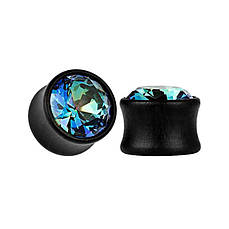 Тунель з дерева чорний з різнобарвним кристалом (пара)