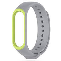 Силиконовый ремешок для фитнес-браслета Xiaomi Mi Band 4 - Grey&Green