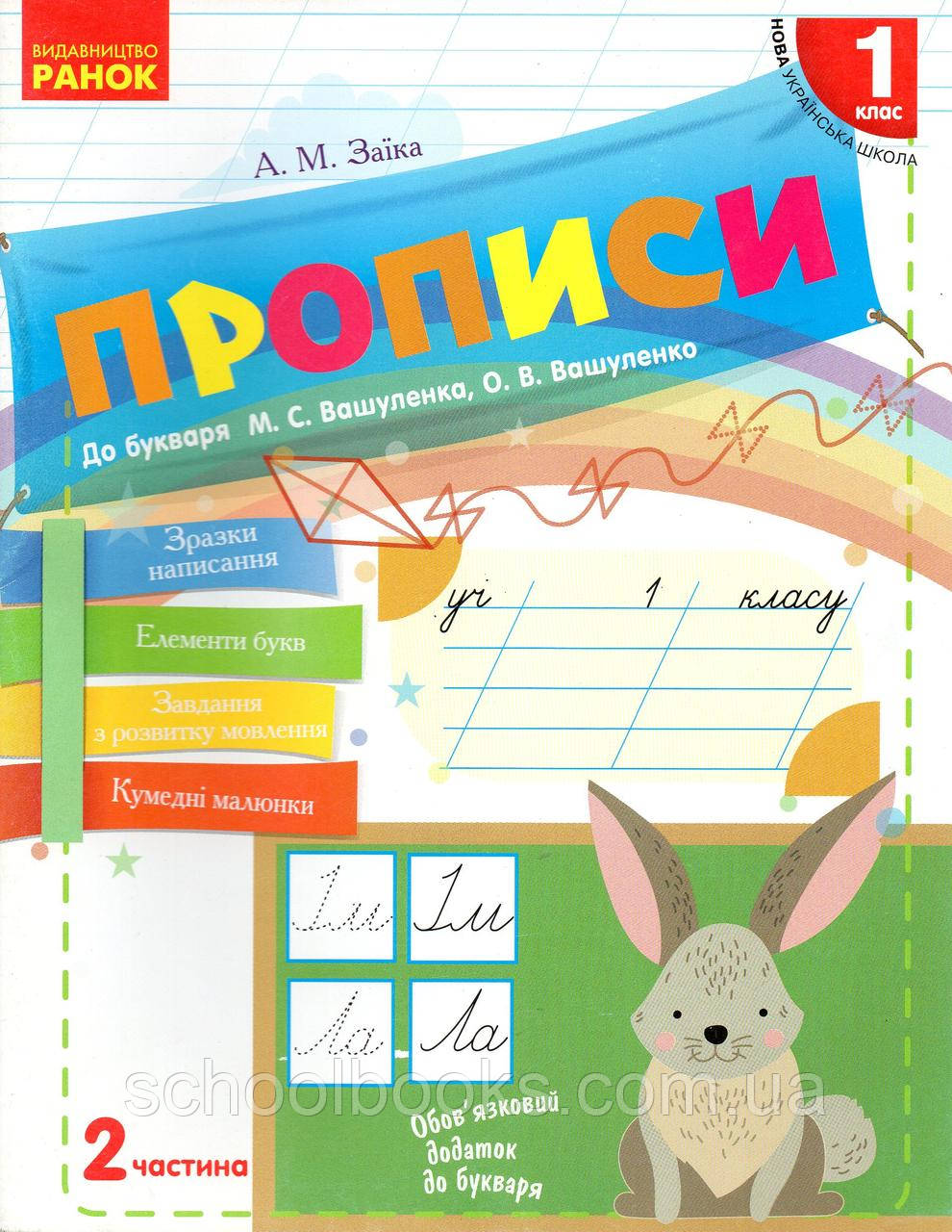 Прописи до букваря Вашуленко М.С. 1 клас. Частина 2. Заїка А.М.