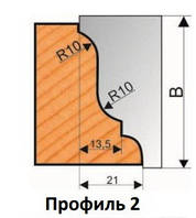 Фреза для дерева для виготовлення плінтуса 125х32х50 (Профіль 2)