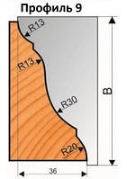 Фреза для дерева для виготовлення плінтуса 160х32х70 (Профіль 9)