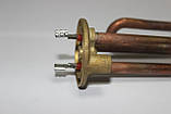 Тен гнутий мідний KAWAI для бойлера 1500 Вт (на фланці Ø 48 мм) з місцем під анод М6 / короткі контакти, фото 5