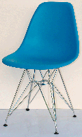 Стул Nik Chrom ML голубой 51 на хромированных ножках, дизайн Eames DSR Eiffel Leg