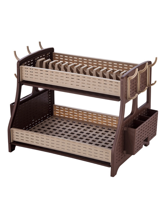 Сушка для посуды Senyayla "Galaxy" 2 яруса (коричневая)