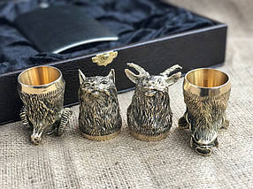 Стопки перевертні Люкс Nb Art 4 штуки з флягою 48440016 VE, фото 4