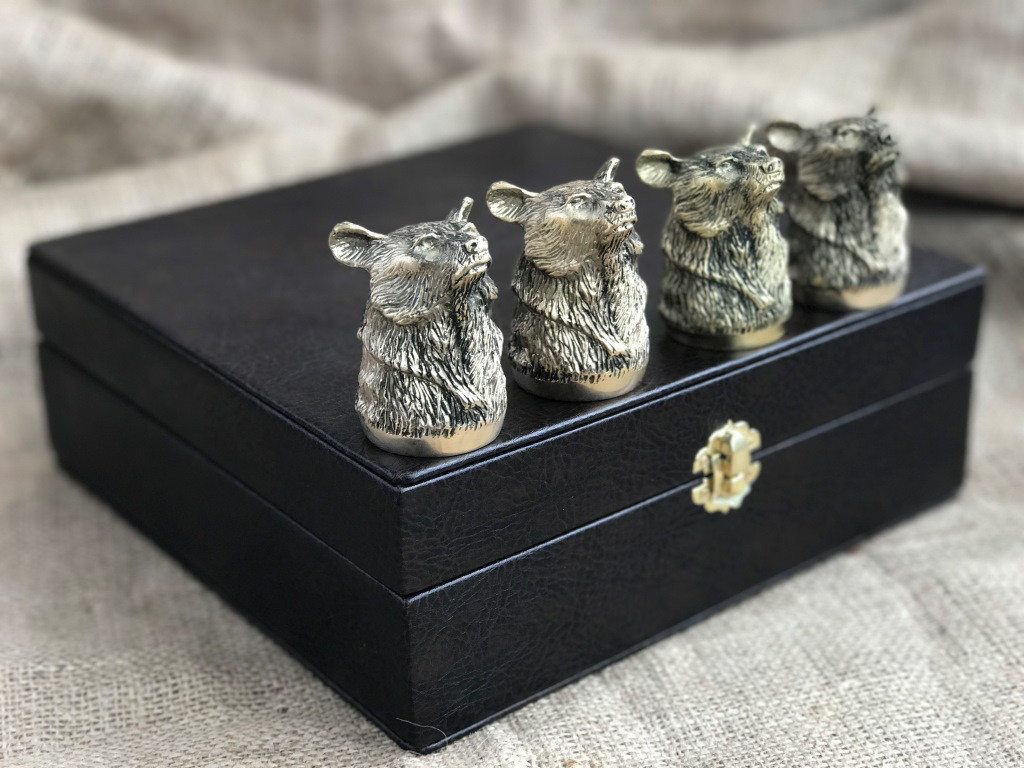 Набір бронзових чарок Nb Art Ведмідь 4 шт 480028 VE