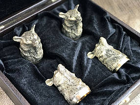 Набір бронзових чарок Nb Art Ведмідь 4 шт 480028 VE, фото 4