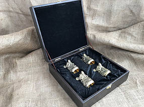 Набір бронзових чарок Nb Art Ведмідь 4 шт 480028 VE, фото 5