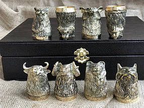 Набір бронзових чарок Nb Art Полювання 8 шт 48440035 VE, фото 4