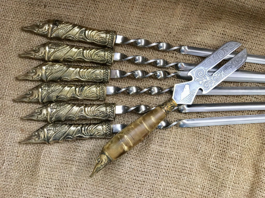 Шампура Люкс Щука з вилкою для зняття м'яса Nb Art 47330072 VE