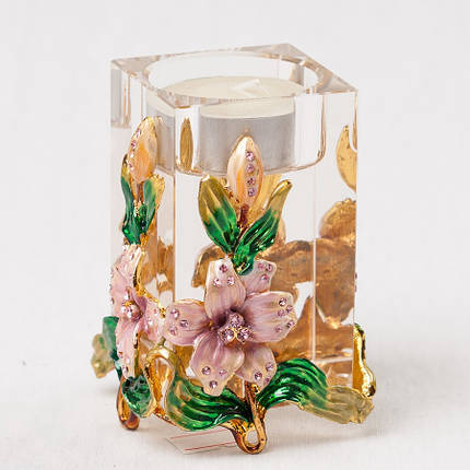 Свічник Unicorn Studio Квіти 008MB скляне скло VE, фото 1