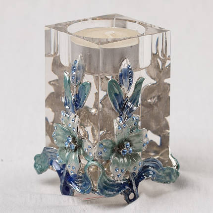 Свічник Unicorn Studio Квіти 007MB скляне скло VE, фото 1