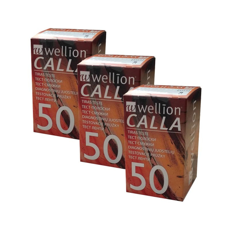 Тест-полоски Wellion Calla №50 3 упаковки в одном наборе (150 шт.) - фото 1 - id-p133370000