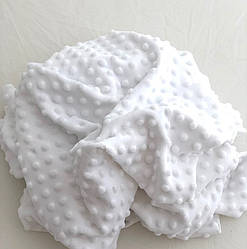 Плюшева тканина Minky Dots білого кольору (пухирка)