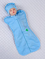Пелюшка - кокон "Love me" + ковпачок, блакитна