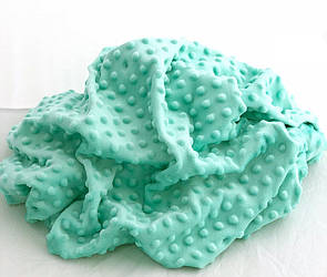 Плюшева тканина Minky Dots м'ятного кольору (пухирка)