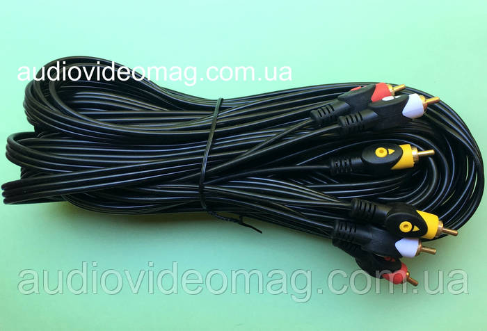 Купить Кабель 3 RCA на 3 RCA (тюльпан), длина 10 метров, цена 117.57 ...