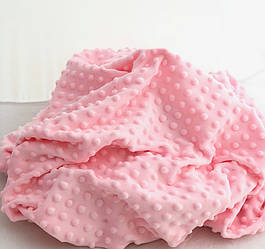 Плюшева тканина Minky Dots світло-рожевого кольору (пухирка)