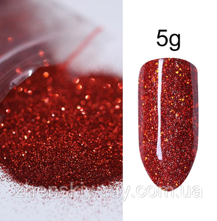 Пісок для декору нігтів (червоний), фото 1
